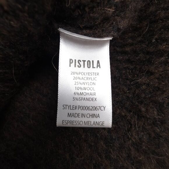 NEW Pistola Wool Mohair Zane Crew Sweater Chocolate Brown Minimal Boho Lagenlook - Picture 7 of 7
